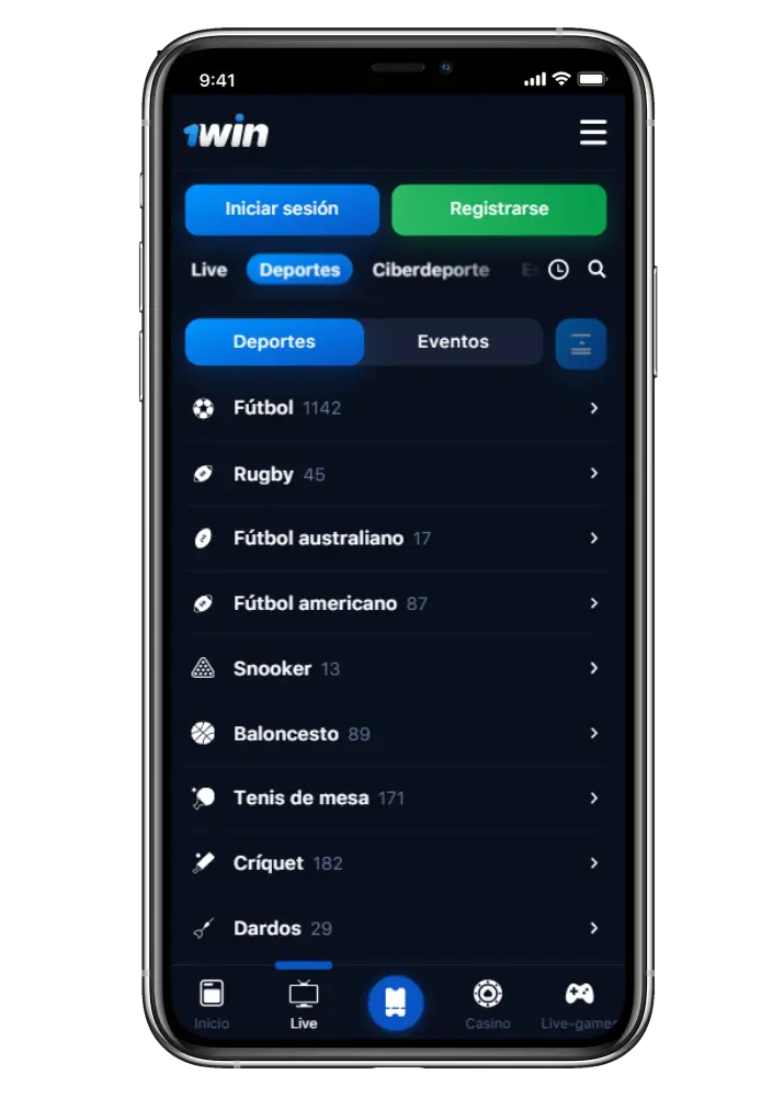 Betting section of the 1Win betting platform
