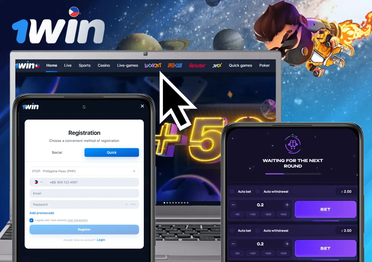 Follow this straightforward guide to play Lucky Jet on 1Win.