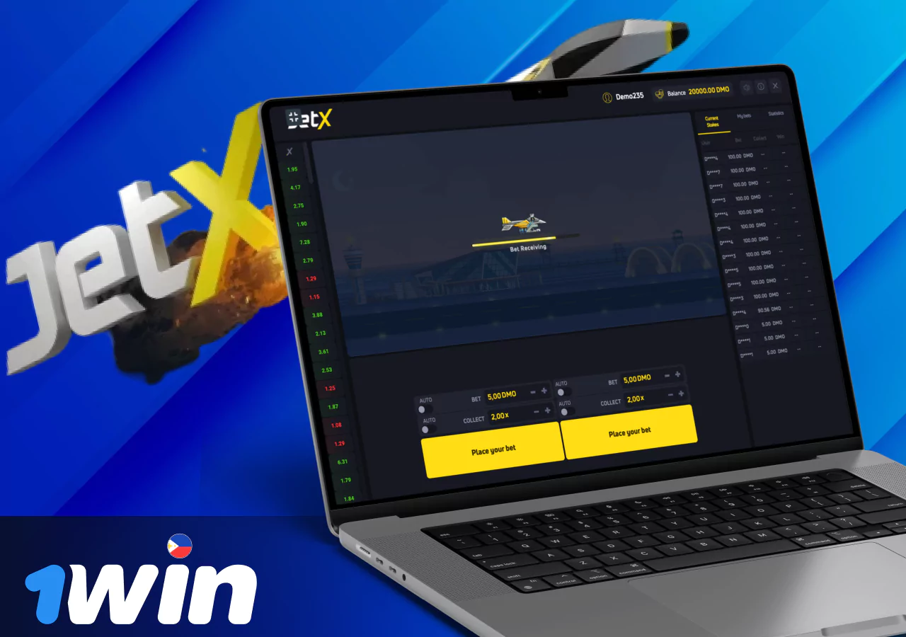 The well-known JetX game available on the 1Win platform